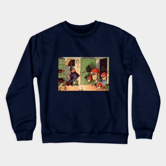 A Crew of Happy Mushroom Friends Crash a Holiday Party Crewneck Sweatshirt by Star Scrunch